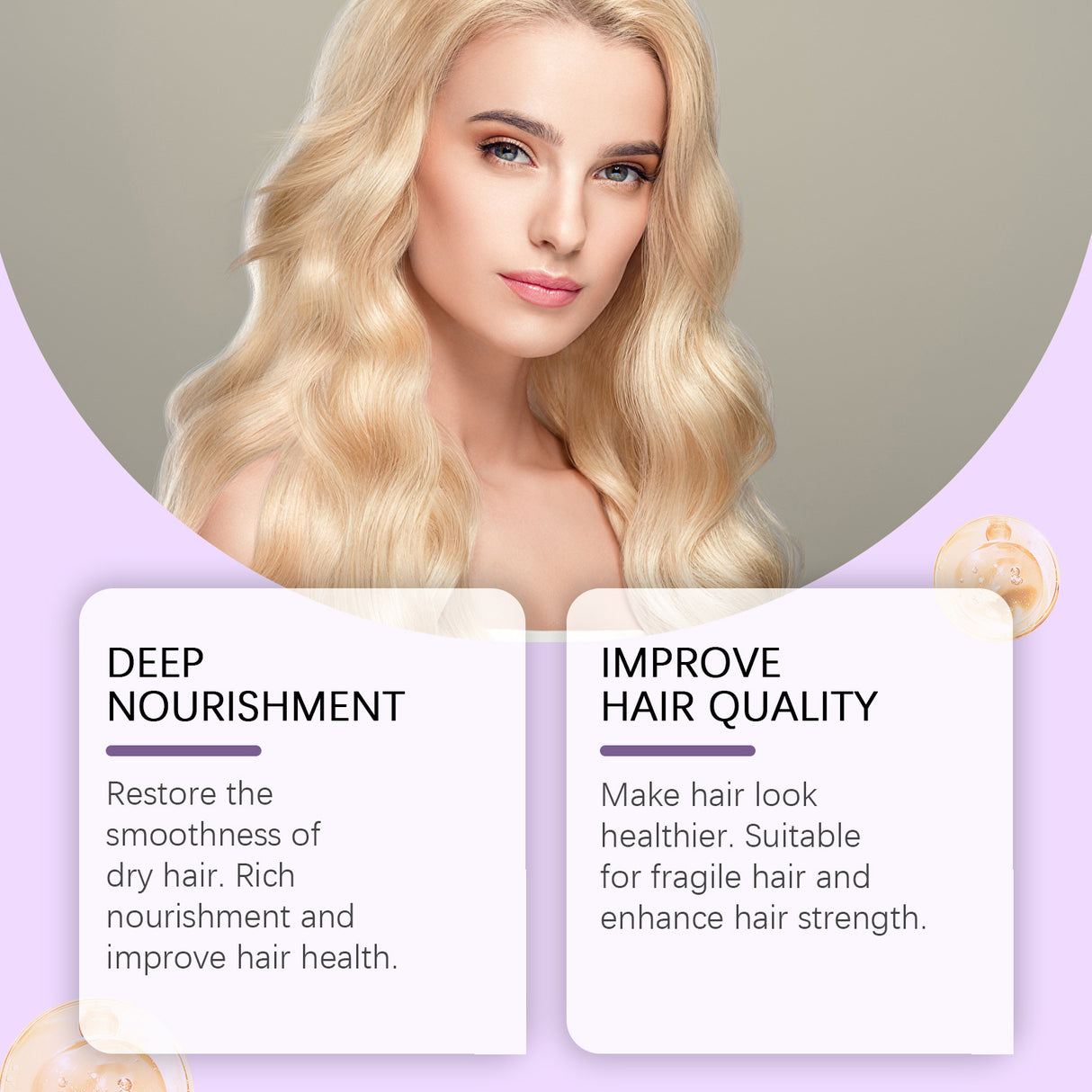 Purple Keratin Hair Mask Repair Dry Frizz Damage Remove Yellow Color Neutralizes Brass Soft Shiny Smooth Nourish Hair Care Cream