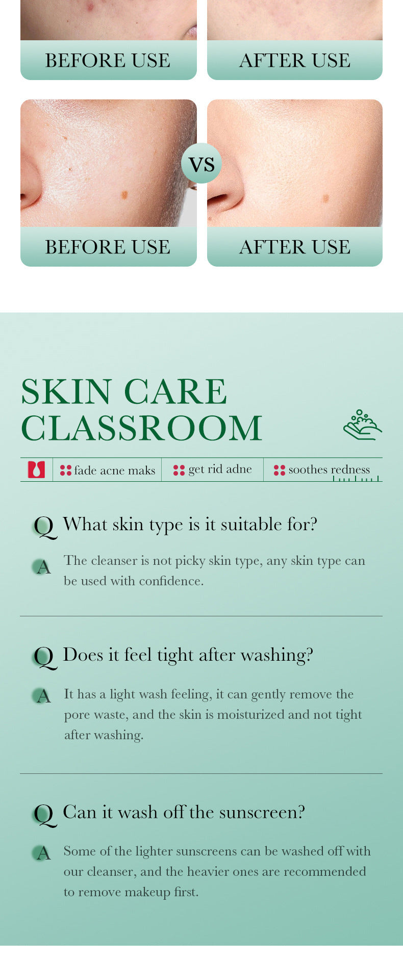 BIOAQUA Salicylic Acid Facial Cleanser Acne Treatment Moisturizing Oil Control Skincare Face Wash Foam Face Cleanser Skin Care