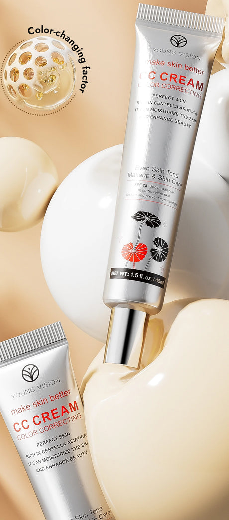 1PC/2PCS 45ml Brightening CC Cream Centella Asiatica Repairing BB Cream Natural Concealing Whitening Foundation Liquid Cosmetics