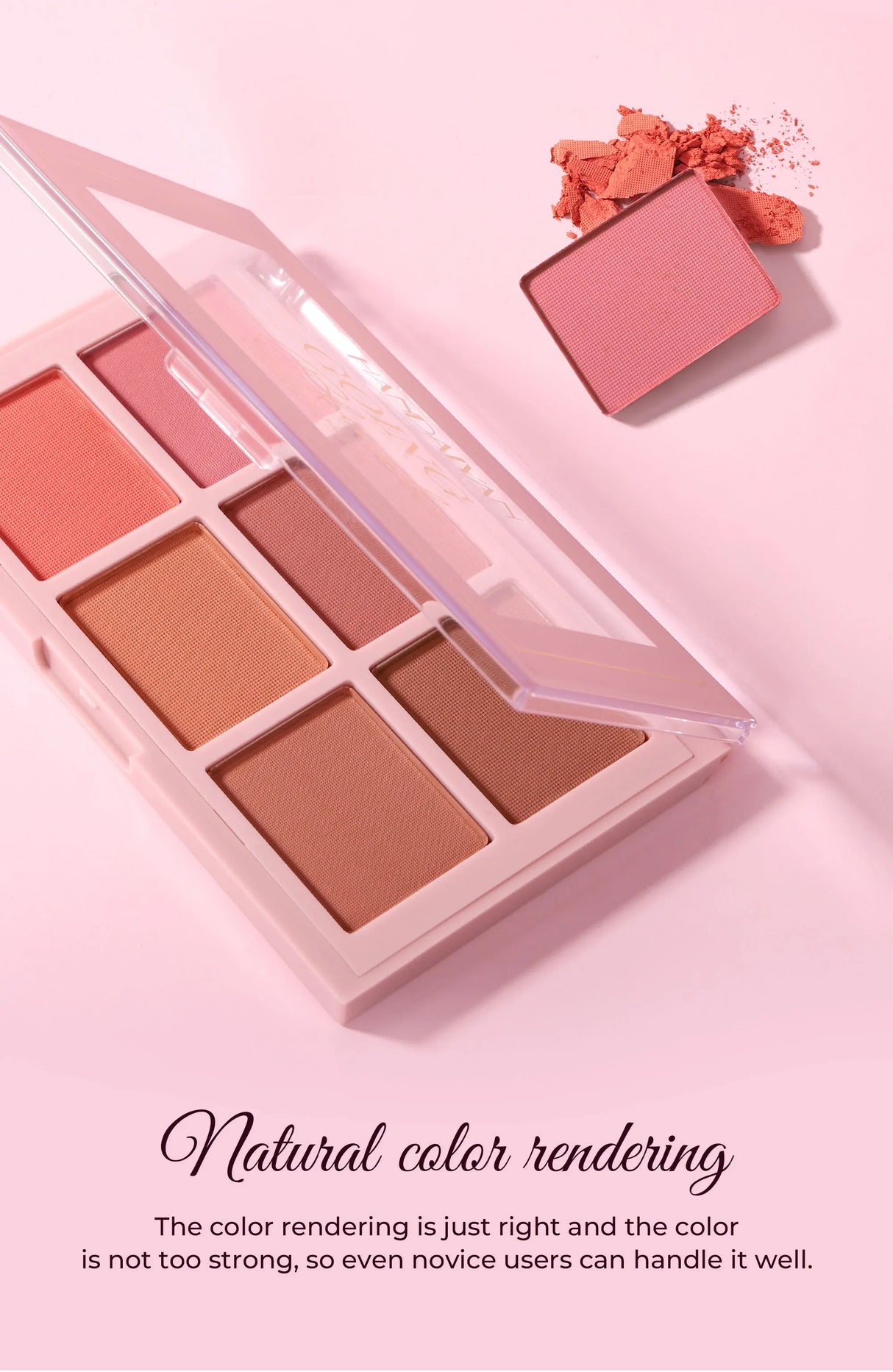 Long Wear Blush Makeup Palette Buildable Color Velvet Finish Face Powder Cheek Contouring Brightening