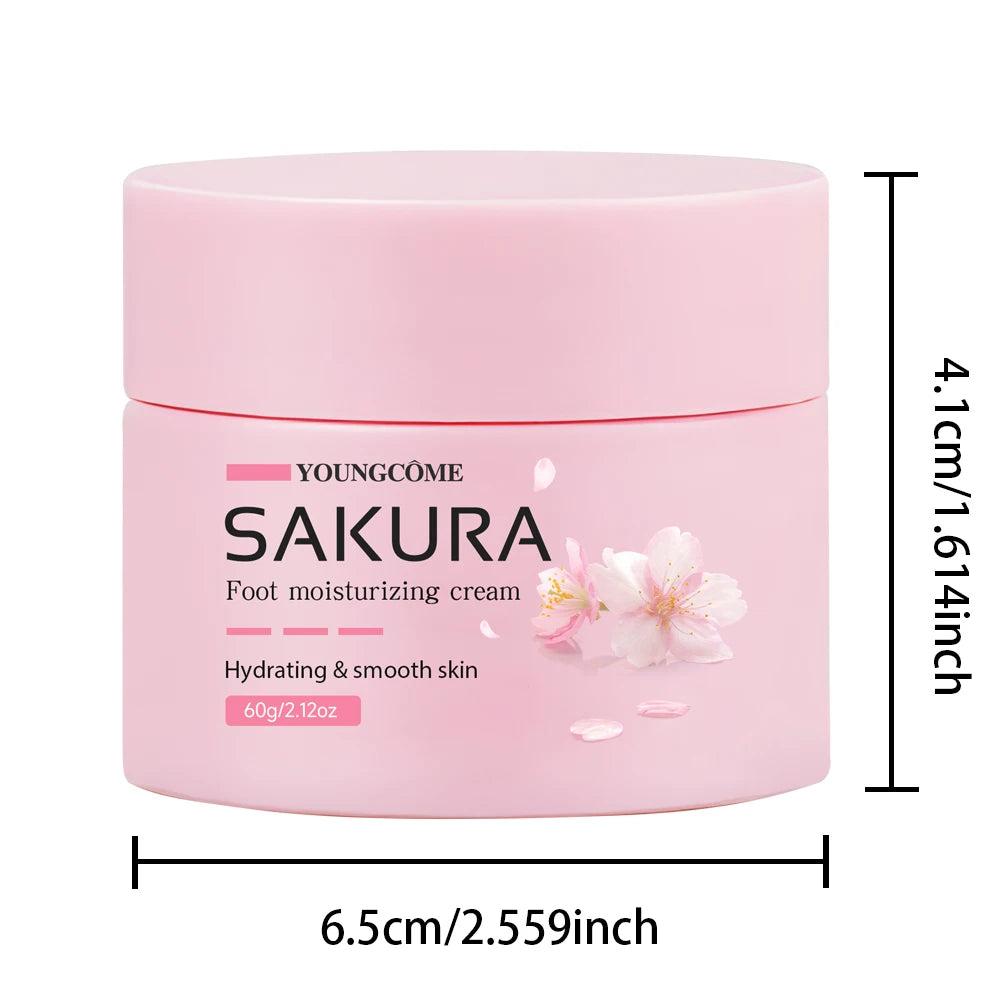 Sakura Foot Moisturizing Cream - Intensive Cracked Heel Repair, Urea 40% & Shea Butter, Overnight Renewal, For Dry Rough Feet