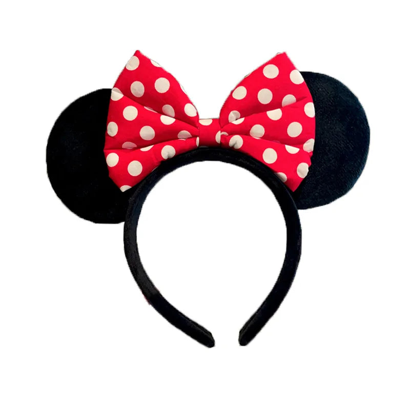 Mouse Ears Headband Girls Polka Dot Bow Sparkling Cartoon Hairdband Holiday Party Travel Hair Accessories Festival Party