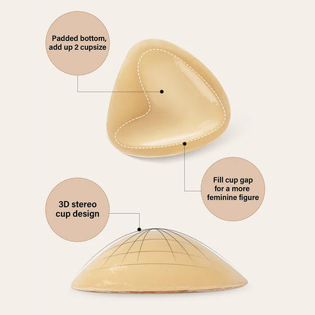 Double-Sided Sticky Bra Pads Women Summer Ultra Instant Push Up Bra Pads Reusable Padded Inserts Strapless Lift For Swimsuit