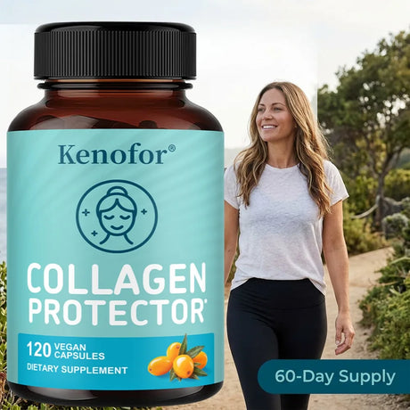Vegan Collagen Capsules, with 500mg Sea Buckthorn, Promote Healthy Skin Hair Nails and Digestive System