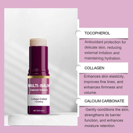 1/2/3PCS Calcium Volume Multi Balm Stick,Collagen Moisturing Stick Face Cream Anti Wrinkle Hydrating For Eyes Neck Face Skincare