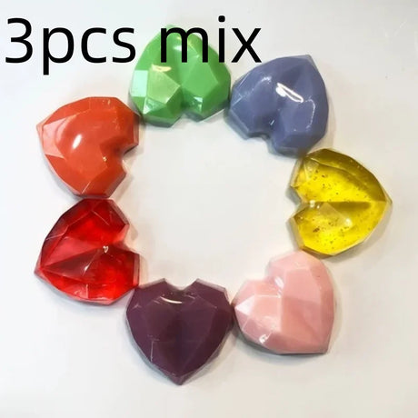 1/3/5pcs mix Diamond Heart Handmade Soap Wedding Gift Set Facial Soap with Chamomile Fragrance Essential Oil Soap