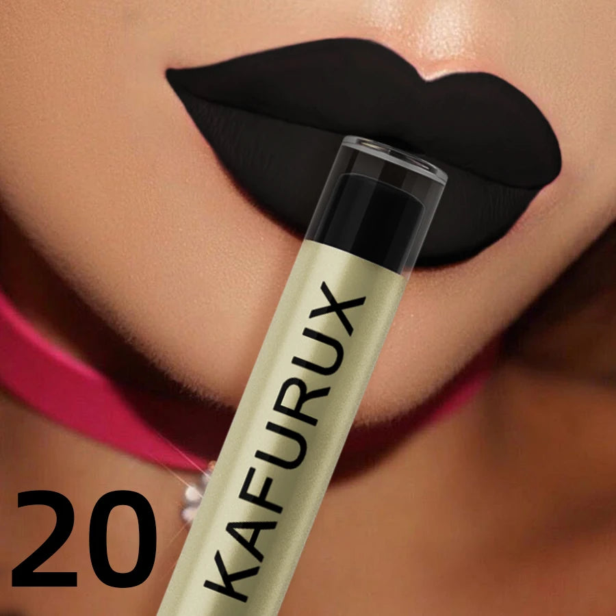 20 Colors Dark Brown Nude Liquid Lipsticks Waterproof Velvet Matte Lip Gloss Long Lasting Lip Glaze Beauty Red Lip Tint Makeup