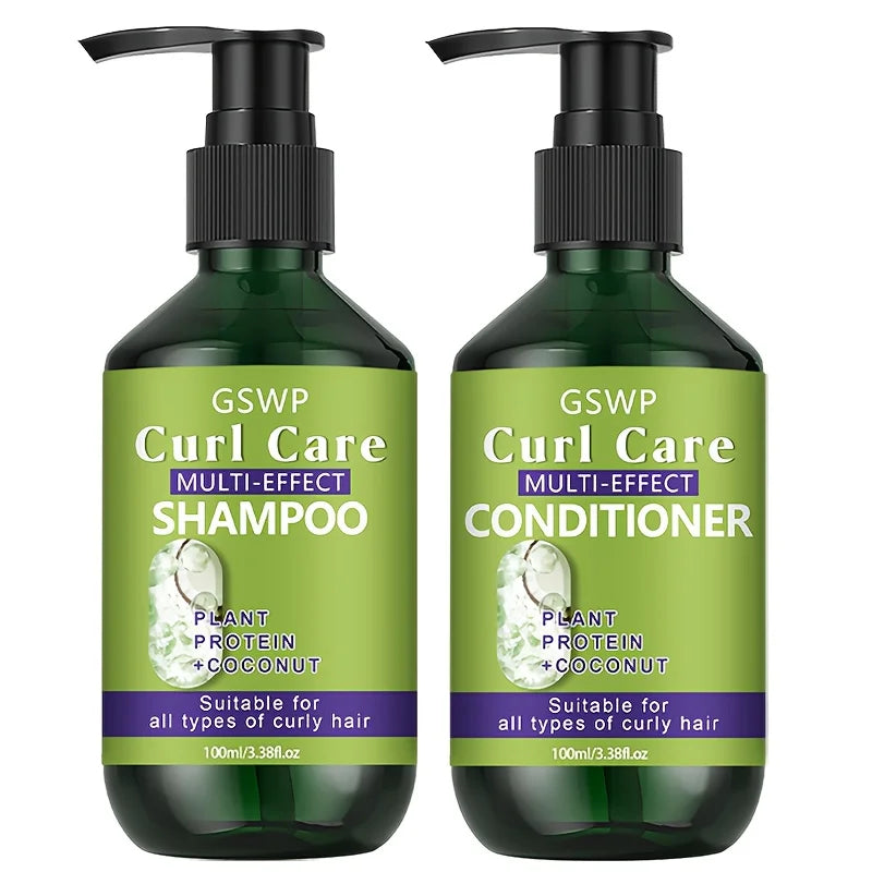 GSWP Curly Hair Care Shampoo and Conditioner Set, Is Moisturizing Properties and Deeply Nourishes and Cares for Curly Hair.200ml