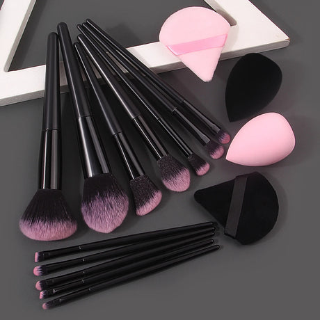 Hot-Selling 12/16PC Multi-Purpose Makeup Brush Set Featuring Ultra-Soft Makeup Powder Pads and Sponge Makeup Eggs with All Tools