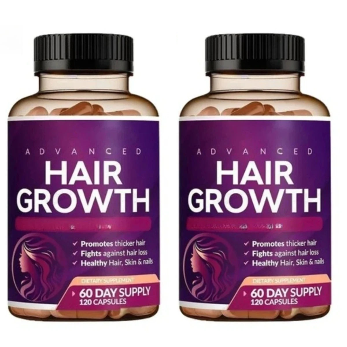 Daily Hair Supplement for Women Contain Biotin Collagen & Zinc Capsules Hair Skin and Nail Nutrition Support 60-Day Supply