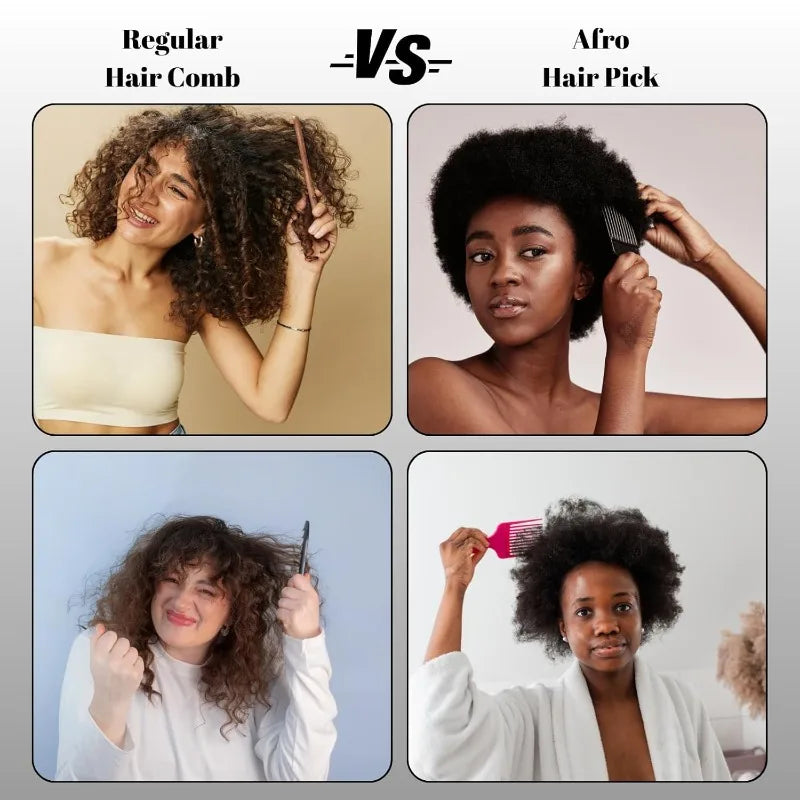 5Pcs Hair Styling Tool Set with Spray Bottle, Afro Pick Comb, Edge Brush, Tail Comb for Curly & Natural Hair