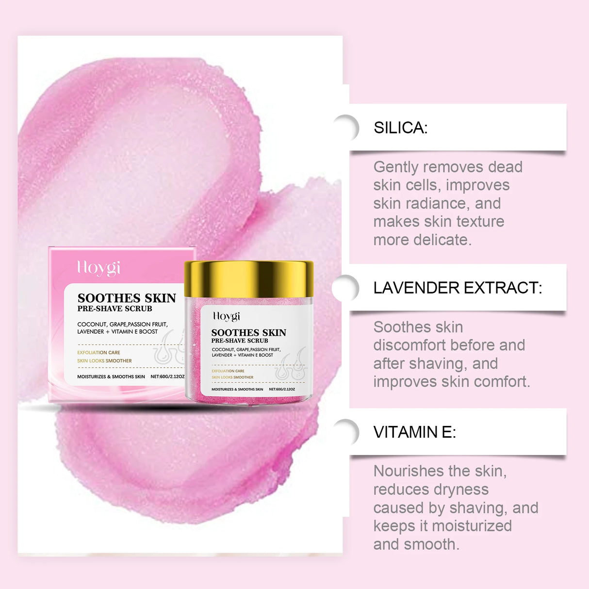 Pre-Shave & Exfoliating Body Scrub Remove Dead Skin Smoothing Moisturizing Gentle Cleansing Pre-Shave Care Smooths Skin Texture
