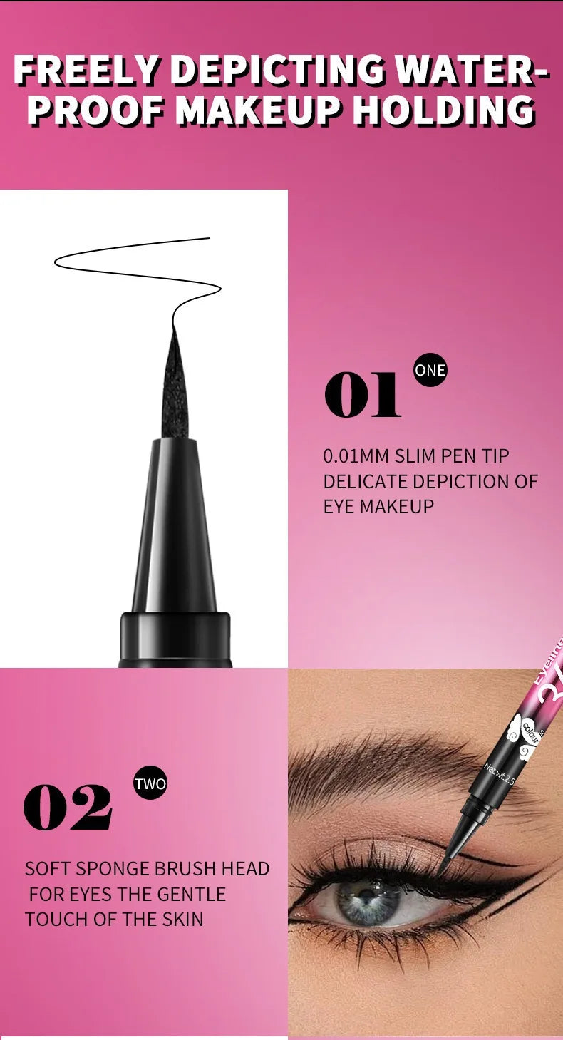 12-pack of best-selling black liquid eyeliners, long-lasting and waterproof, exquisite cosmetics.