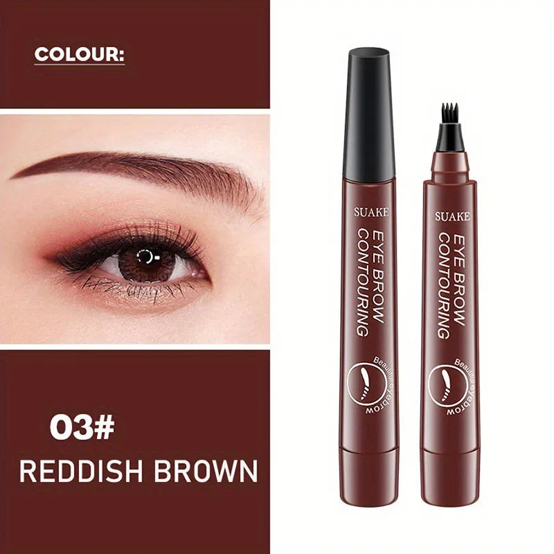 Four-Pronged Eyebrow Pencil, Four-End, Long-Lasting, Non-Smudged, Water-Resistant, Anti-Smudged Eyebrow Pencil