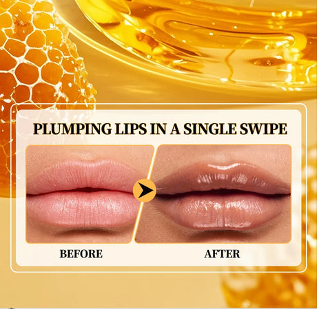 QIBEST Honey Lipstick Nourishing Lip Balm Moisturizing Tinted Lip Plumping Balm Smooth Enhancing Natural Color Lip Care Makeup