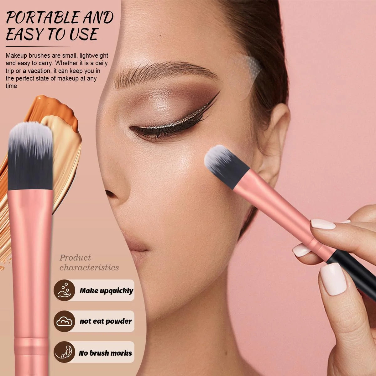 16PCS Professional Makeup Brush Set Premium Synthetic Eyeshadow Contouring Foundation Highlight Setting Powder Eyeliner Blending
