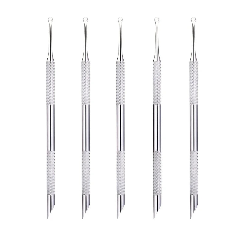 Stainless Steel Multi-Functional Dead Light Beige Remover & Cuticle Pusher Portable Nail Care Tool for Manicure Pedicure