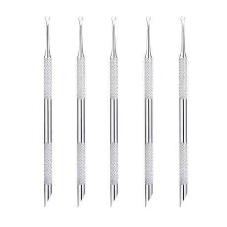 Stainless Steel Multi-Functional Dead Light Beige Remover & Cuticle Pusher Portable Nail Care Tool for Manicure Pedicure