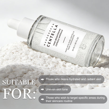 Skin Tone Perfector Brightening Ampoule 55ml - Centella & Niacinamide Serum Hydrates, Soothes & Enhances Radiance.