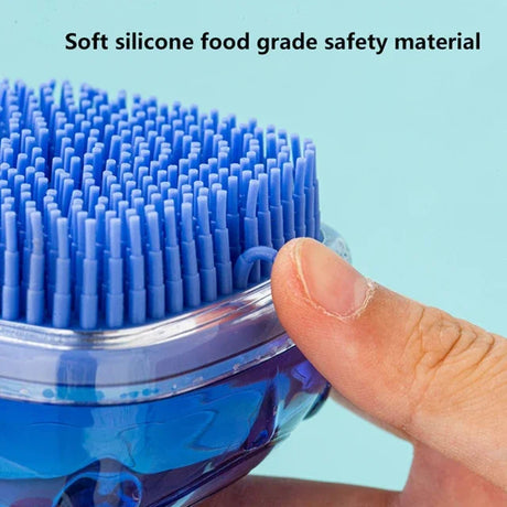 Silicone Soft Exfoliating Body Bath Shower Scrubber Loofah Brush Refillable Bath Brush Easy Foaming Massage Brush Bathroom Tools