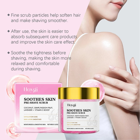 Pre-Shave & Exfoliating Body Scrub Remove Dead Skin Smoothing Moisturizing Gentle Cleansing Pre-Shave Care Smooths Skin Texture