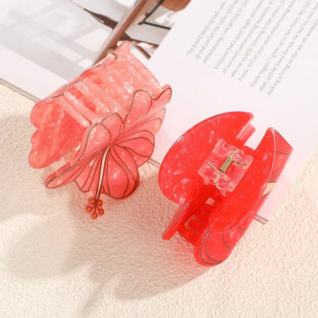 Muweordy Anthurium Hair Claws Beautiful Flower Series Acetate Claw Clip INS Trendy Hair Clips Hair Accessories for Women Girls