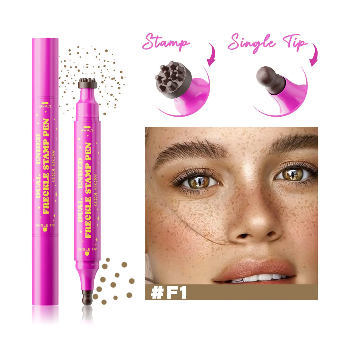 Double Eyeliner Freckles Pen All-in-One Natural Waterproof Lasting Seal Spot Pen Natural Simulation