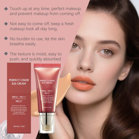 Perfect Cover Bb Cream Brightens Complexion Covering Skin Blemishes Lasting Lightweight Hydrates Moisturize Concealer Corrector