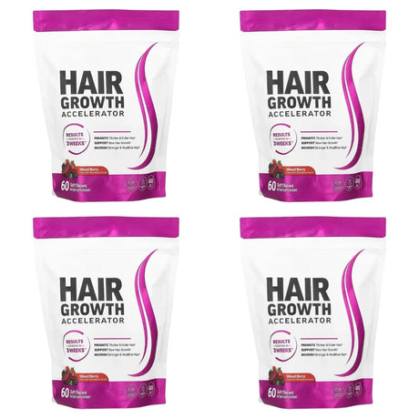 Hair Vitamins Gummies Berry Flavor 60 Count Nutrition Supplement with Biotin & Vitamins C,E — Promote Wellness Hair Growth