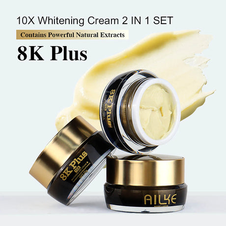 AILKE Whitening Face Cream, Day and Night Facial Cream, Lightening with Kojic Acid, Reduce Wrinkles, Freckles, Black Spots
