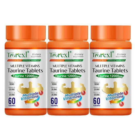 Organic Taurine Pills - 60 Tablets 100% Pure Non-GMo Supports Reproductive Health Natural Energizer
