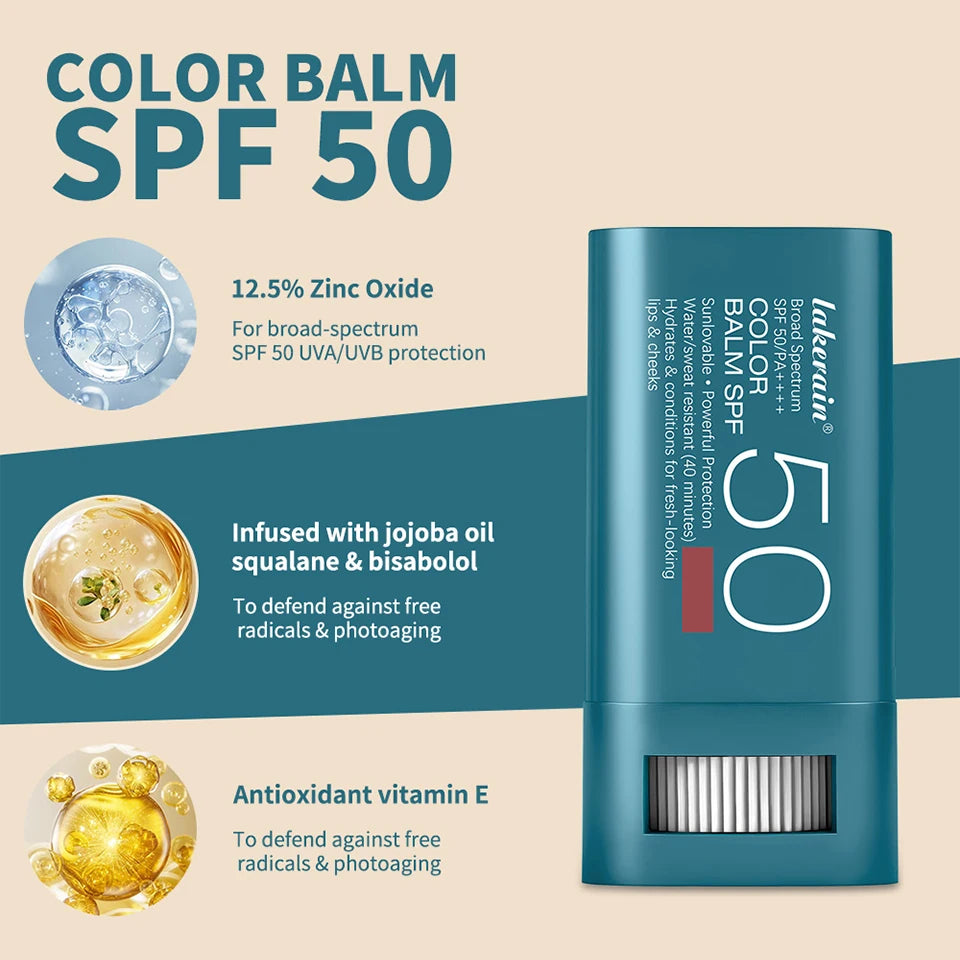 Lip & Cheek Color Balm SPF 50 Mineral Broad Spectrum Sun Protection Water Sweat Resistant Hydrating Long Lasting Buildable Blush