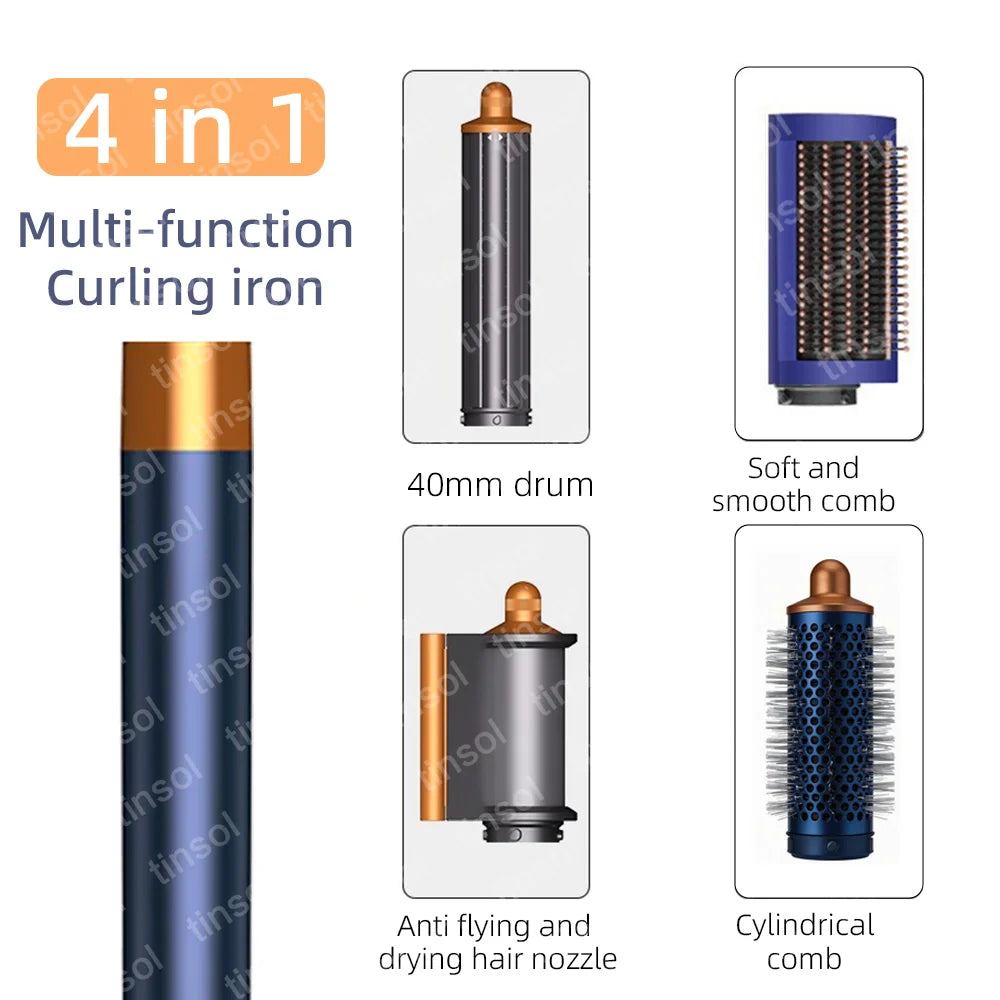 TINSOL 7 in 1 Multi-Function Hair Dryer & Styling Tool Automatic Curling Set 1300W Straightener Professional Salon Hair Dryer