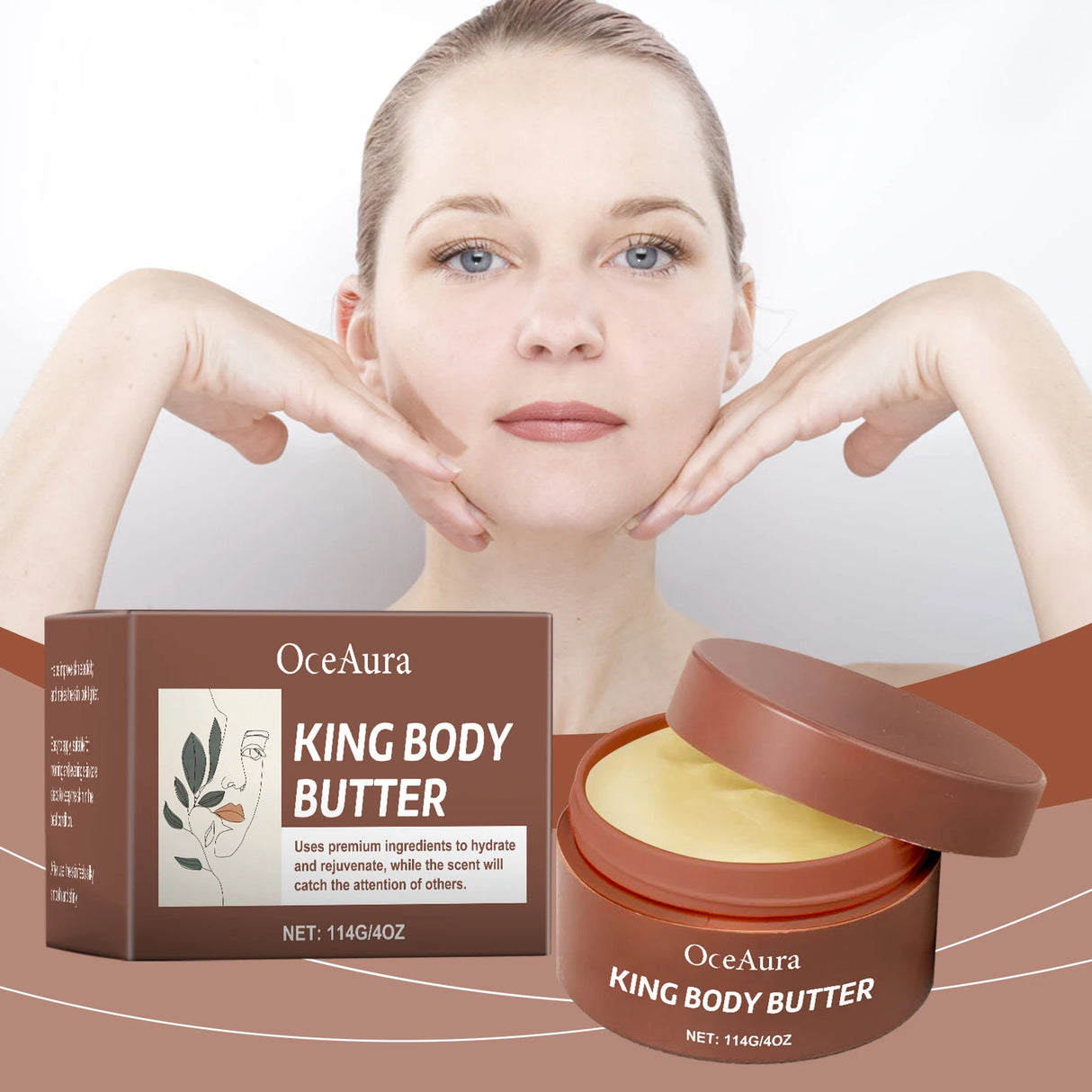 OceAura King Body Butter Body Moisturizer Winter Hydration, Moisturization, Skincare Relieve Dryness, Softness, 4 oz