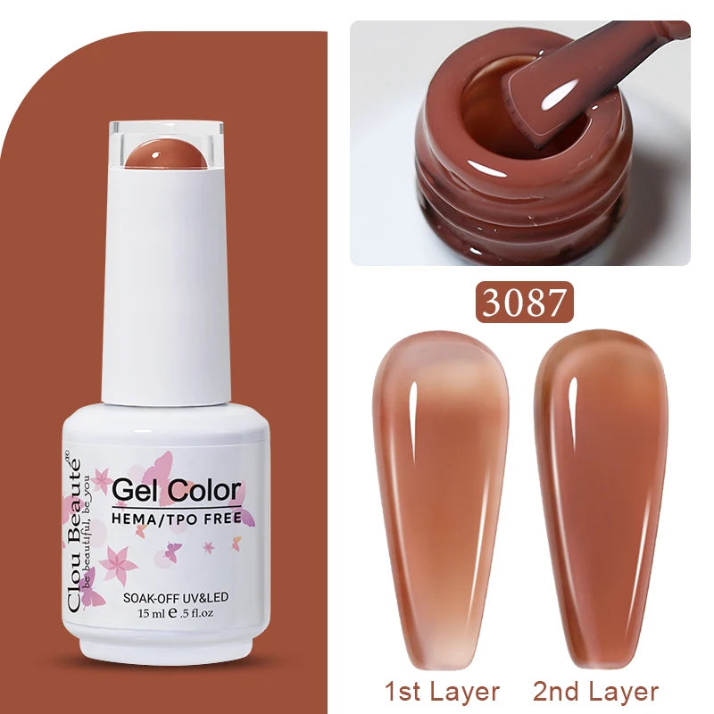Clou Beaute Jelly Color UV Gel Manicure Summer Pink Nude Gel Nail Rainbow Nail Supplies For Professionals Semi-permanent Varnish