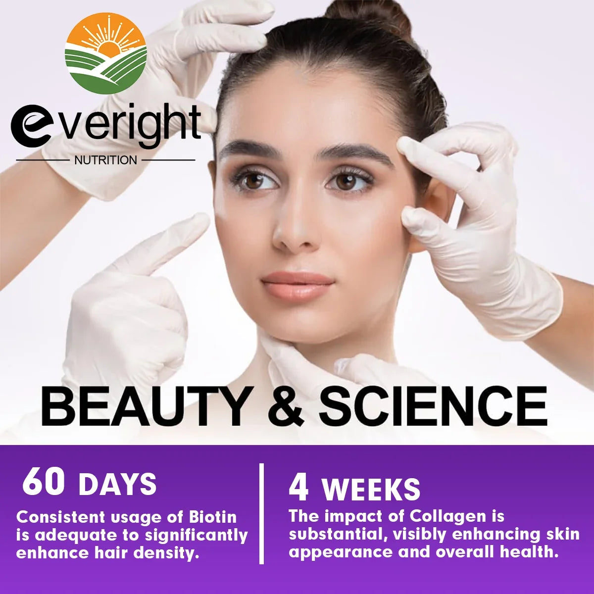 Biotin Hyaluronic Acid, Collagen Keratin –Hair Growth Vitamin – Nails & Skin, B1, B2, B6, B12 Complex Supplement for Men &Women