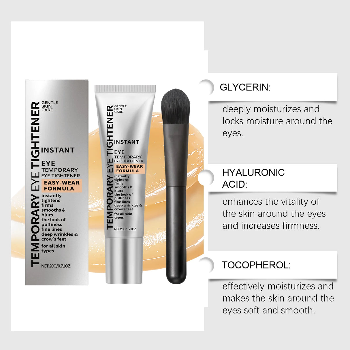 Eye Tightener Cream Remove Dark Circles Eye Bags Lifting Firming Eye Skin Wrinkle Elimination Reduces Puffiness Eye Repair Cream
