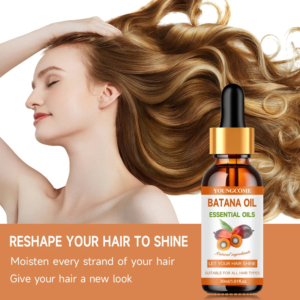 BATANA Oil Hair Care Kit - Strengthening Shampoo, Moisturizing Mask & Keratin Conditioner for All Hair Types Frizz Control