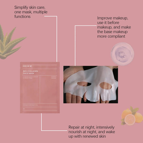 Bio Collagen Face Mask 1/3/ 5/10pcs, Deep Hydrating, Pore Minimizing, Moisturizing Overnight Mask for All Skin Types 