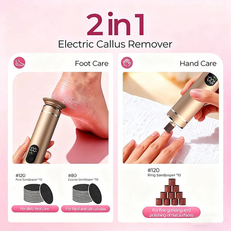 Aluminum Alloy 2-in-1 Electric Callus Remover And Food Grinder Hand Foot Care Tool Set with Gift Box