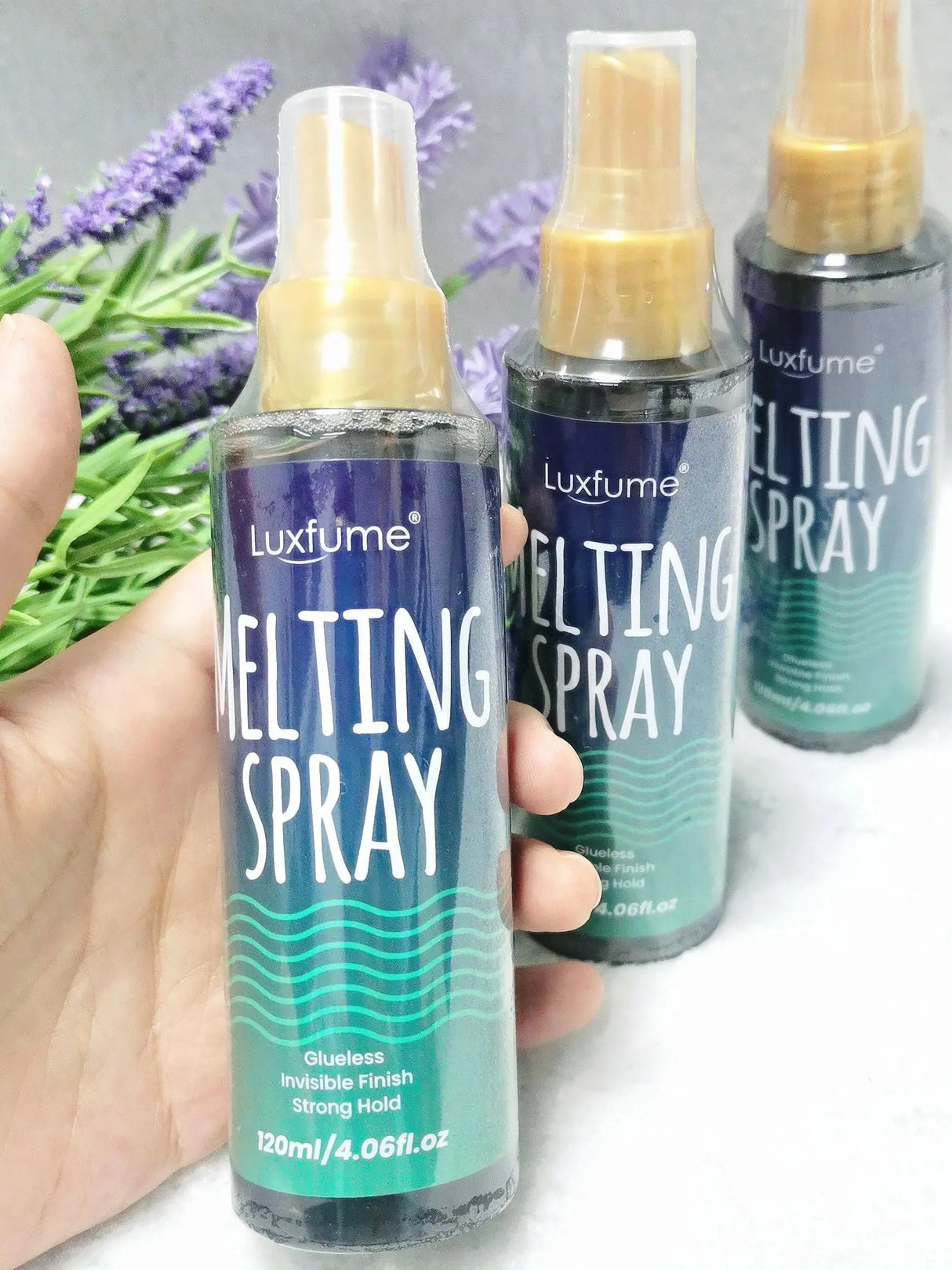 120ML Melting Spray For Lace Wigs Lace Melting And Holding Mousse Finishing Lace Hold With Tint Spray For Lace Wigs