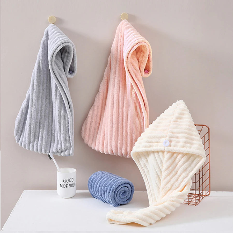 1/3/4 Pcs Quick-Drying Microfiber Hair Drying Cap Absorbent Soft Anti-Frizz Hair Towel Wrap for Women Home Bathroom Daily Use