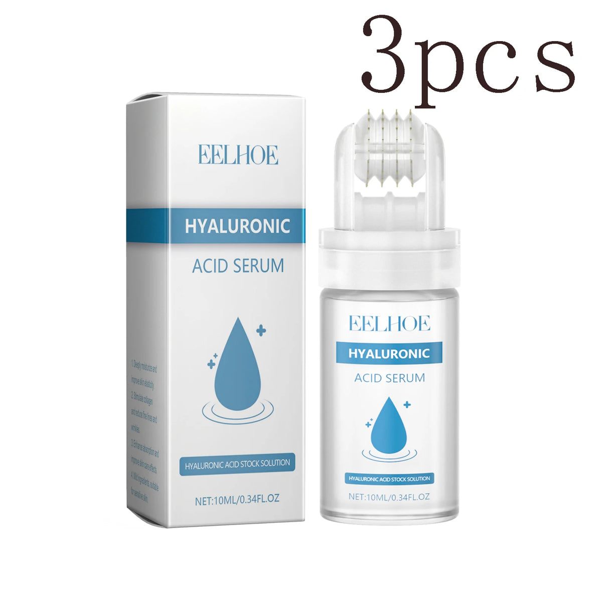 Hyaluronic Acid Roll-On Serum Lightweight Hydrating Firming Collagen Skin Care for Dry Dehydrated Skin Non-greasy Moisturizing