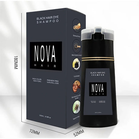 Nova Hair Dyeing Shampoo Hair Instant Dye 3-in-1 Shampoo Men Women Fluffy Oil Control Hair Care Products Nourish Hair Shampoo