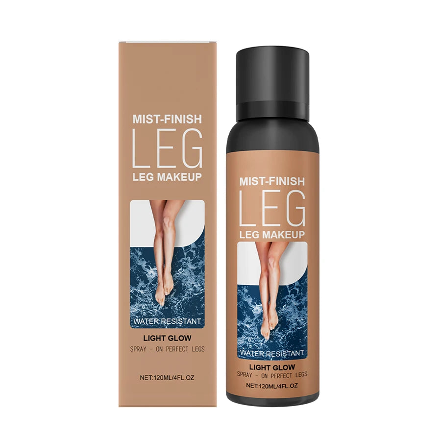 Leg Makeup Spray Waterproof Body Bronzing Mist Sunless Self Tanner Leg Concealer for Flawless Tan Glow 120ml