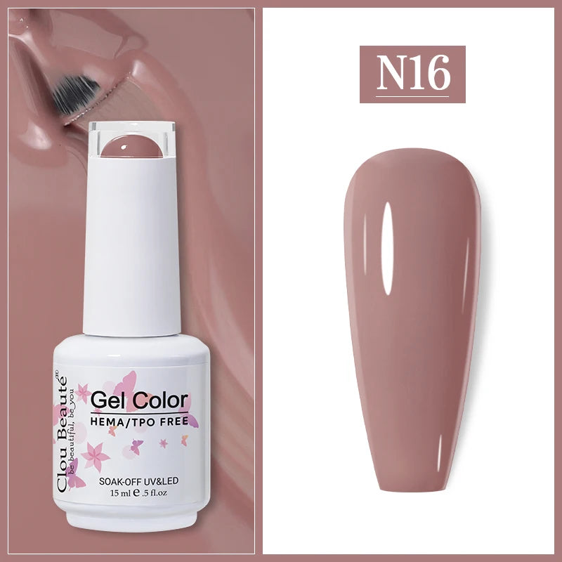 Clou Beaute Gel Nail Polish Neon Brown Royal Blue Red Green Pastal Nude Nail Art Varnishes Gel Lacquer HEMA/TPO FREE UV Gel Nail