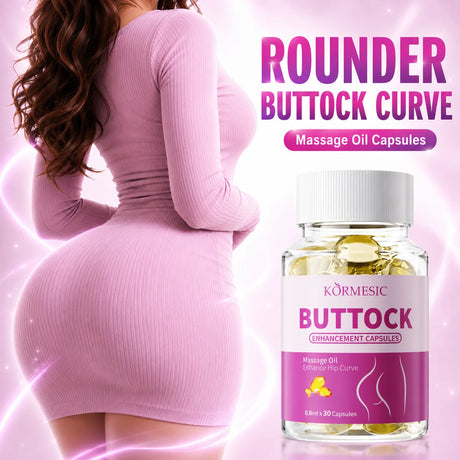 Breast Buttock Enlargement Massage Oil Capsules, Women Body Curve Enhancer, Hip Breast Firming Plumping Serum, Fuller Shape 30pc