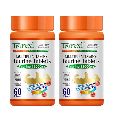 Organic Taurine Pills - 60 Tablets 100% Pure Non-GMo Supports Reproductive Health Natural Energizer