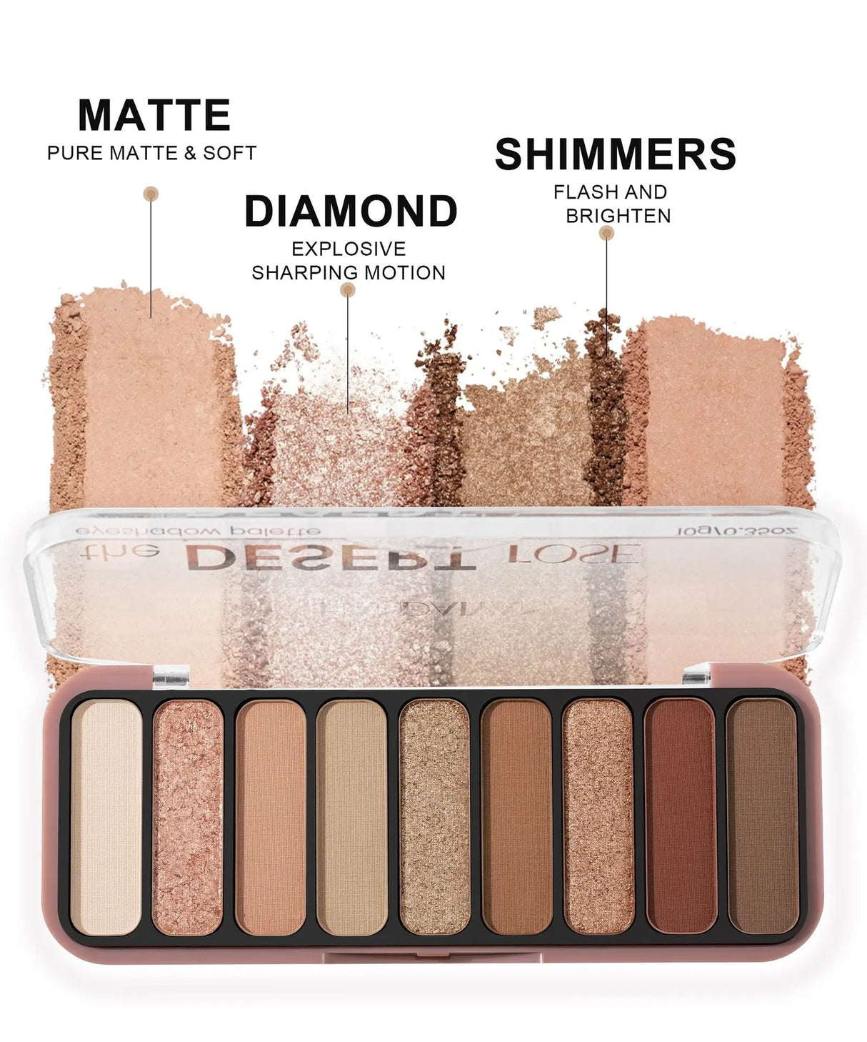 Desert Rose 9 Color Eyeshadow Palette High Pigment Matte Mineral Waterproof Long Lasting Natural Earthy Tones Makeup