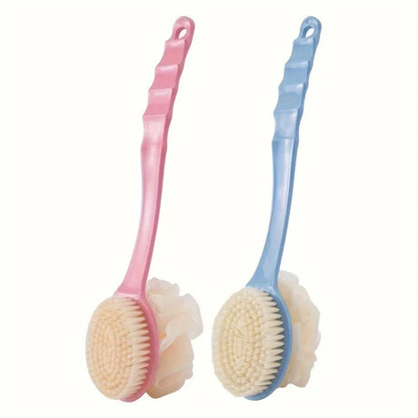 1/2pcs Long Handle Soft Bristle Bath Brush - 2-in-1 Body Back Scrubber & Dead Skin Remover,Deep Clean Skin Exfoliate Keratin